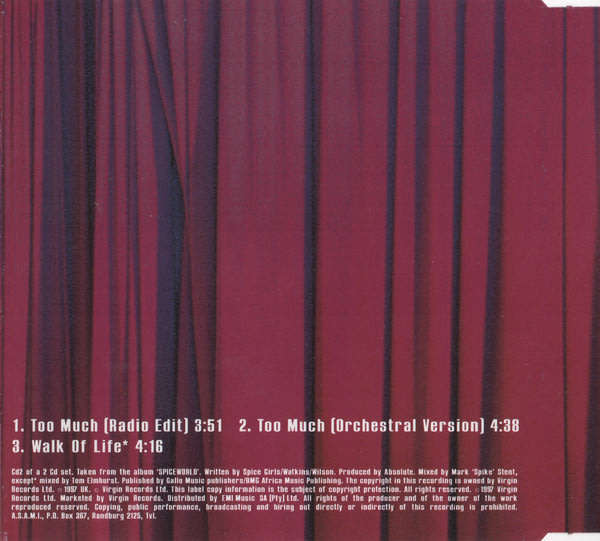 SPICE GIRLS Too Much CD CDVIS (WS) 77 South Africa