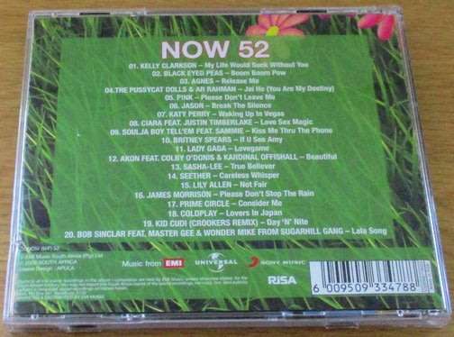 NOW THAT'S WHAT I CALL MUSIC 52 CD [Shelf V x 4]