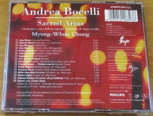 ANDREA BOCELLI Sacred Arias CD   [Shelf G x 25]