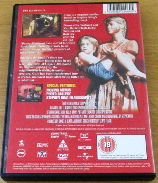 CULT FILM: Stephen King Cujo DVD [DVD BOX 5]