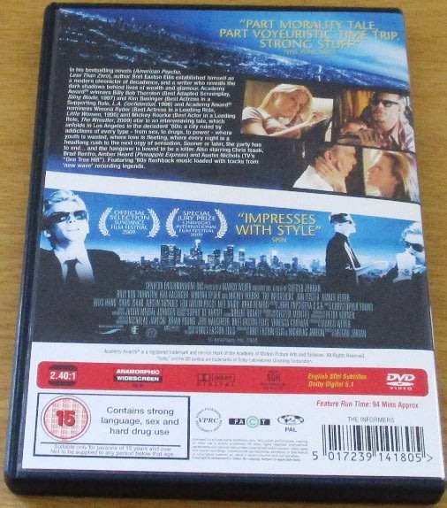 CULT FILM: The Informers DVD [DVD BOX 6] Kim Basinger Mickey Rourke