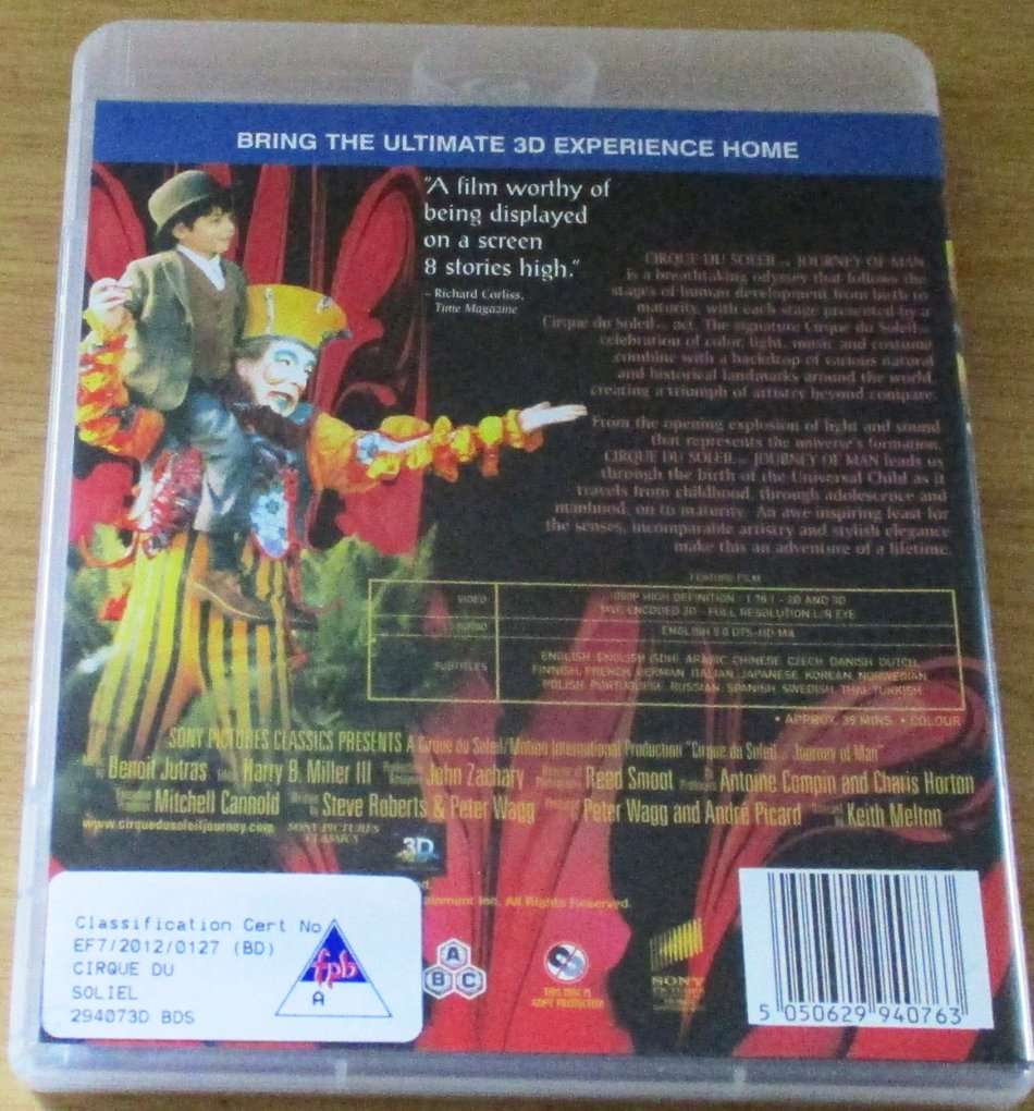 JOURNEY OF MAN Blu Ray 3D  [Blu Ray Shelf]