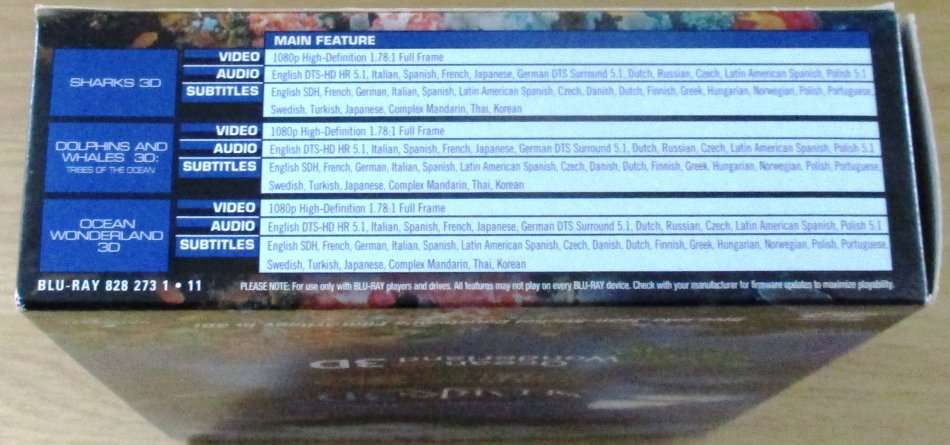 SHARKS 3D + DOLPHINS and WHALES + OCEAN WONDERLAND 3D  [Blu Ray Shelf]