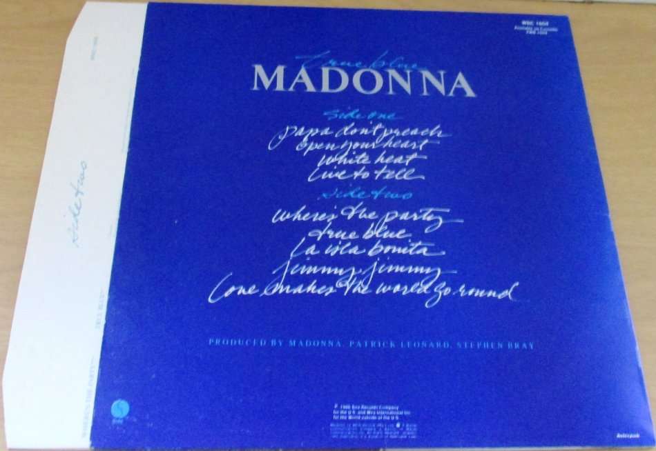 MADONNA True Blue South African Pressing [WBC1604] VINYL RECORD