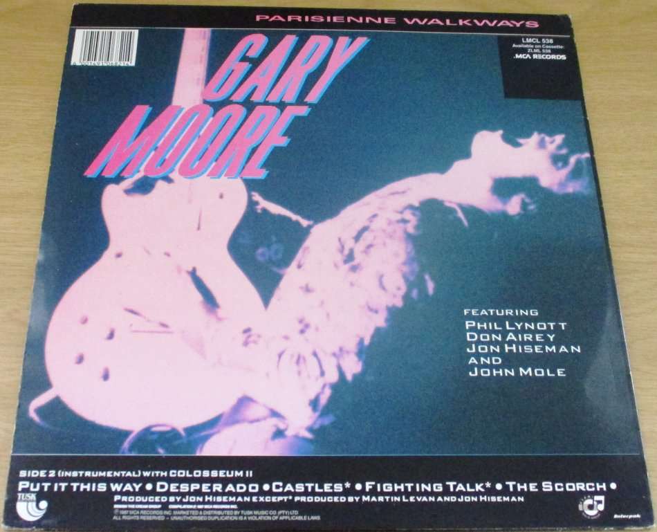 GARY MOORE Parisienne Walkways [LMCL538] VINYL RECORD