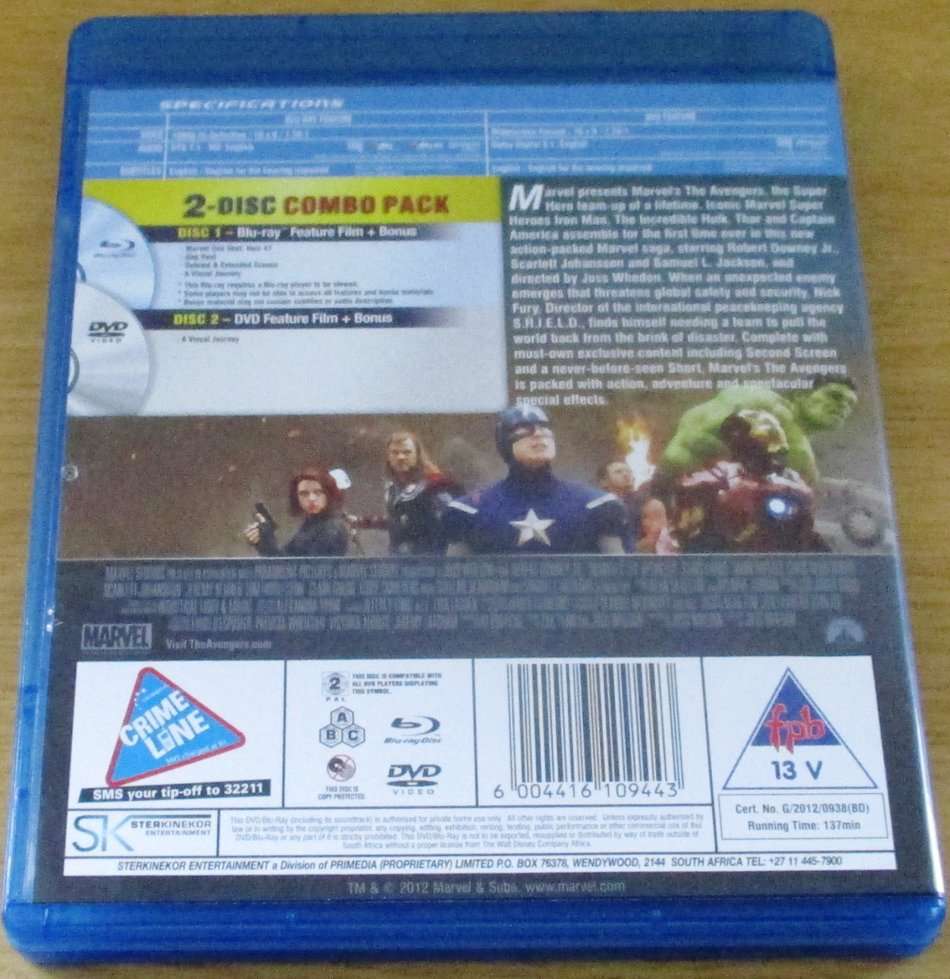 AVENGERS BLU RAY + DVD [BLU RAY SHELF]