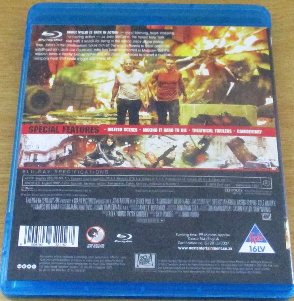 A GOOD DAY TO DIE HARD Bruce Willis BLU RAY [BLU RAY SHELF]