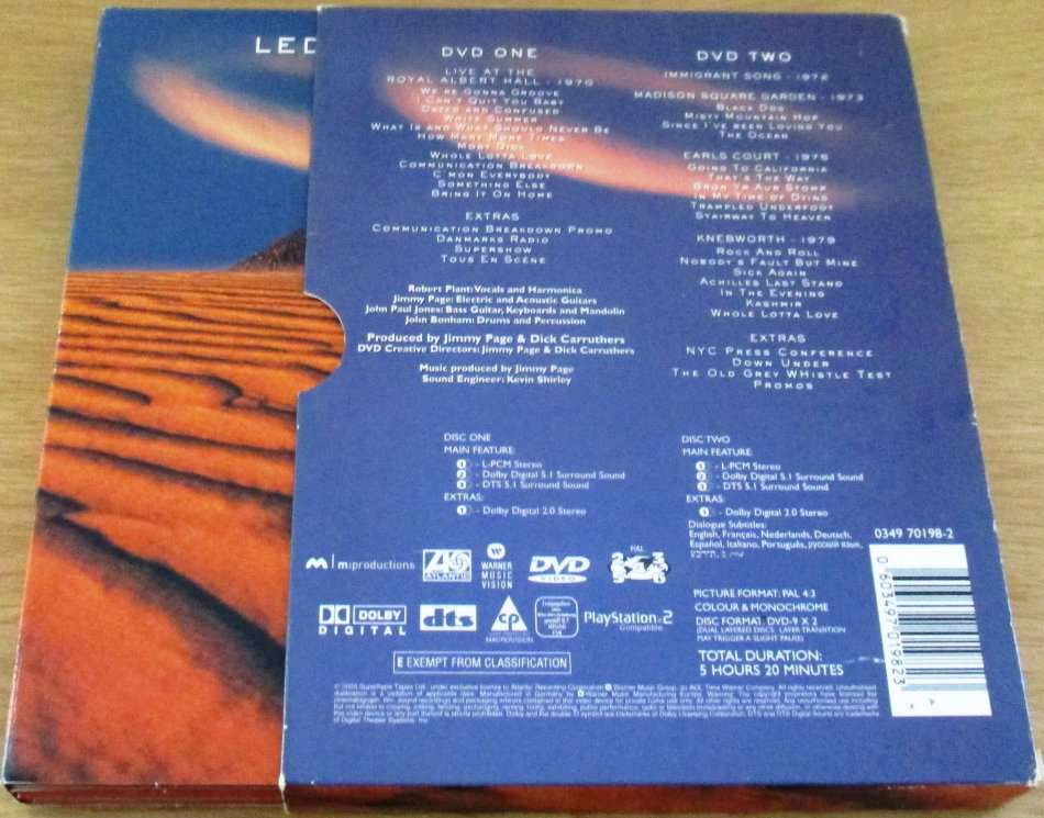 LED ZEPPELIN 2 X DVD 5 hours
