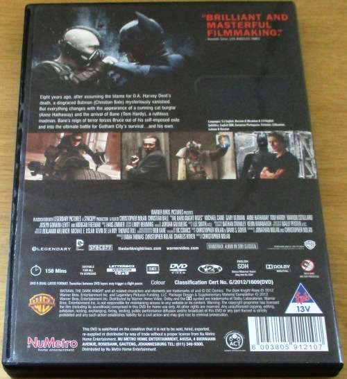 CULT FILM: THE DARK KNIGHT RISES Christian Bale [DVD BOX 2]