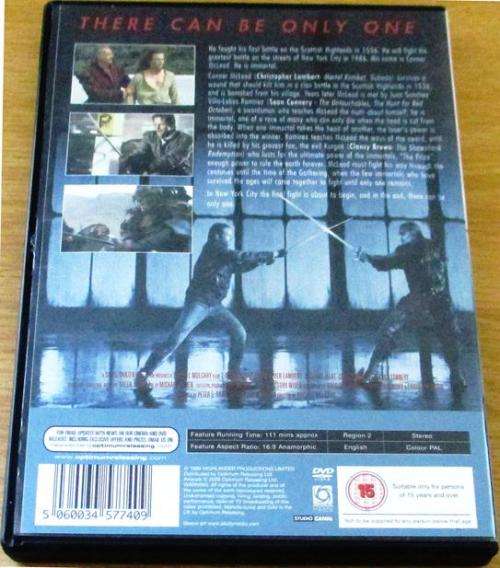 CULT FILM: HIGHLANDER Christopher Lambert Sean Connery [DVD Box 14]