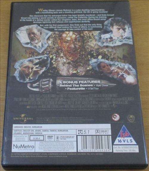 CULT FILM: WANTED Morgan Freeman Angelina Jolie  [DVD Box 13]