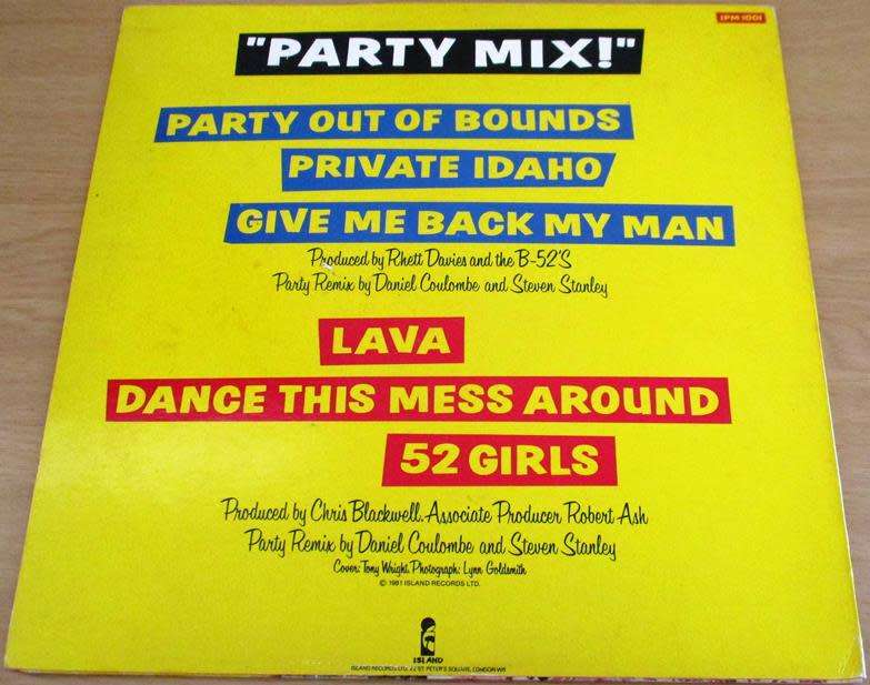 THE B 52`S Party Mix VINYL RECORD
