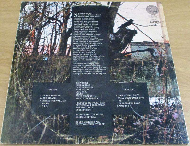 BLACK SABBATH Black Sabbath 1970 South African LP VINYL RECORD [Shelf G] Vertigo Swirl