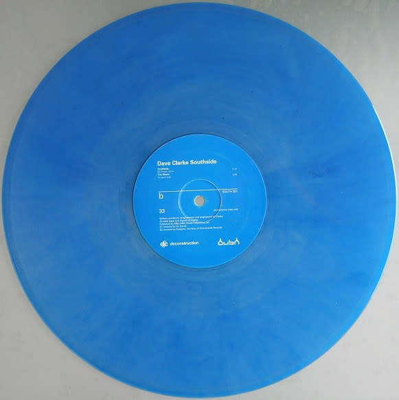 12` Maxi Dance Single: DAVE CLARKE Southside CLEAR BLUE SPLATTER 3 track 12` VINYL RECORD [TECHNO]