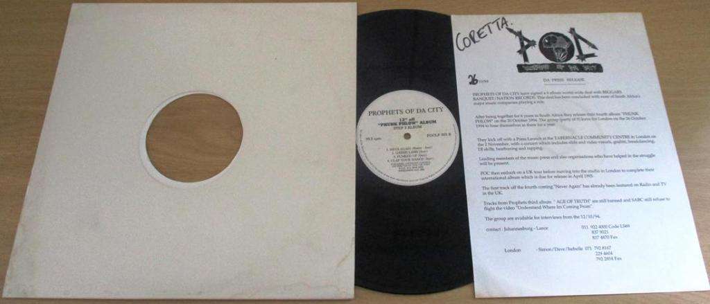 PROPHETS OF THE CITY 12` Off Phunk Phlow Album - Step 2 Album VINYL RECORD