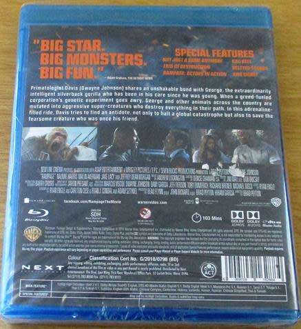 RAMPAGE Dwayne Johnson BLU RAY
