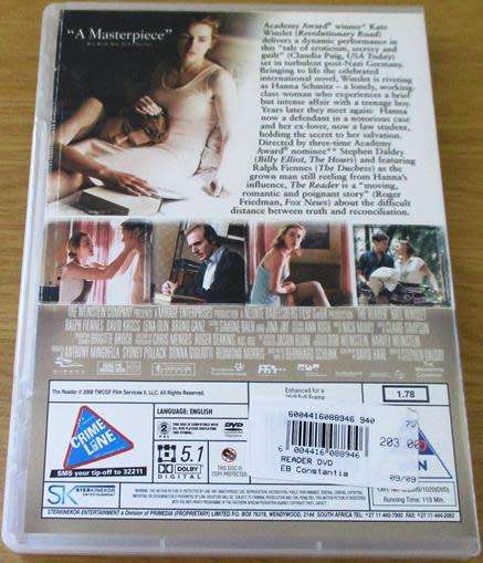 CULT FILM: THE READER Kate Winslet DVD [BBOX 6]