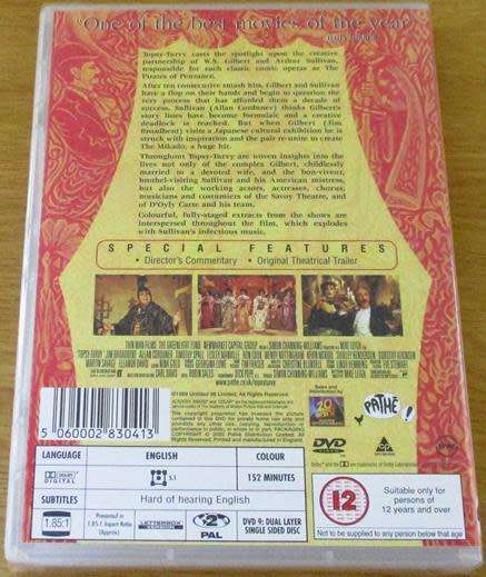 CULT FILM: TOPSY TURVY Winner of 2 Academy Awards DVD [BBOX 7]