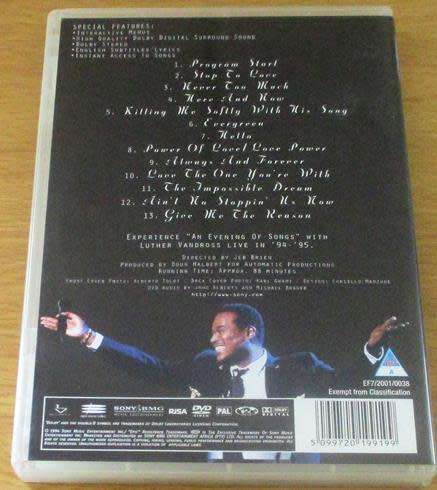 LUTHR VANDROSS Always and Forever An Evening of Songs at the Royal Albert Hall DVD