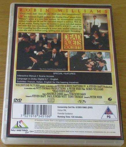 DEAD POETS SOCIETY DVD Robin Williams [DVD BBOX 2]