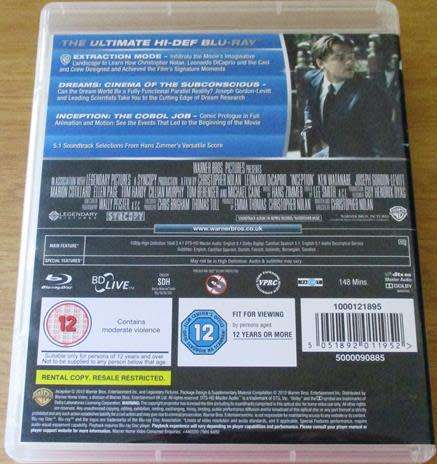 INCEPTION Leonardo Di Caprio Tom Hardy Michael Caine BLU RAY