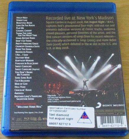 NEIL DIAMOND Hot August Night / NYC BLU RAY [Blu Ray Shelf]