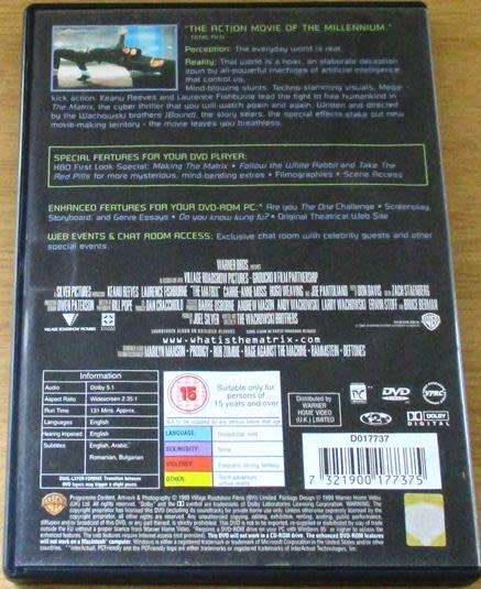 CLEARANCE SALE: THE MATRIX DVD  [DVD BBOX 4]