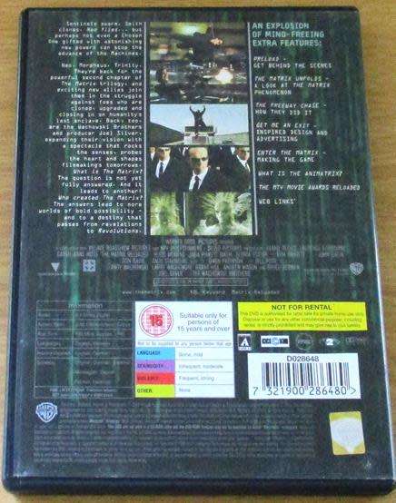CLEARANCE SALE: THE MATRIX RELOADED DVD  [DVD BBOX 4]