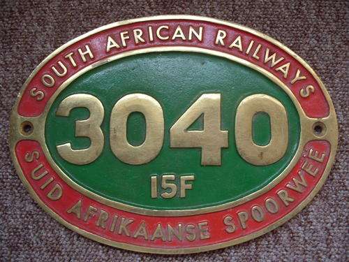 1885 Solid Brass SA Railways/ Spoorwee Address Plate +- 5kg's