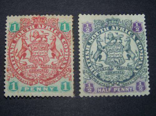 BSAC 2 x MINT Rhodesia - 1d & 1/2d