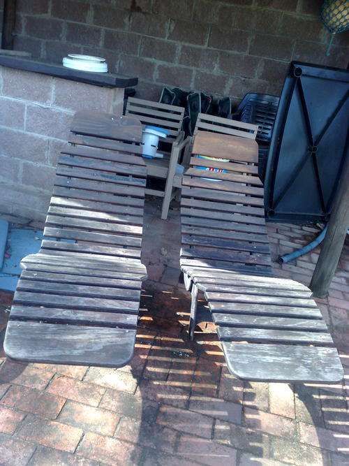 2 Solid Marine Ply outdoor patio chairs