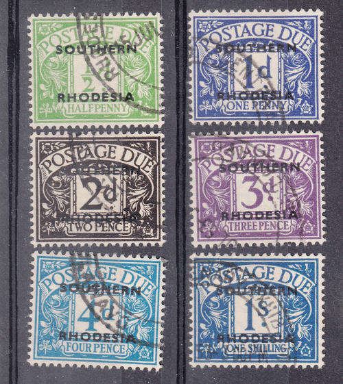 1951 Southern Rhodesia KG6 Set POSTAGE DUE SG D1-D7 FU