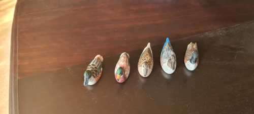 Set of 5 Hand Carved Mallard Ducks, 1970's Collectors Item