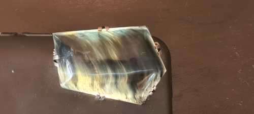 Sterling Silver and Blue Tigres Eye Brooch, Vintage