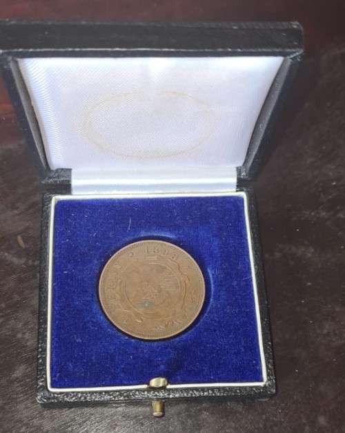 Cased Kruger 2 1/2 Shilling 1896 + Kruger One Penny 1898