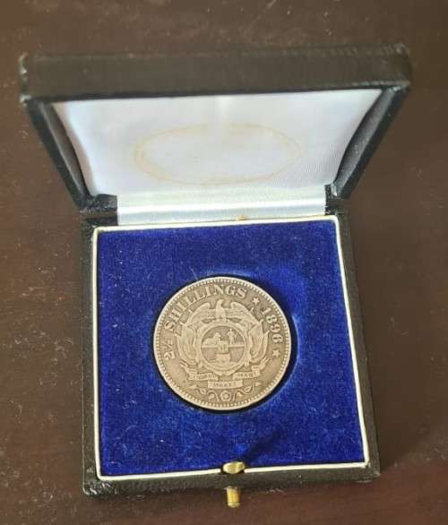 Cased Kruger 2 1/2 Shilling 1896 + Kruger One Penny 1898