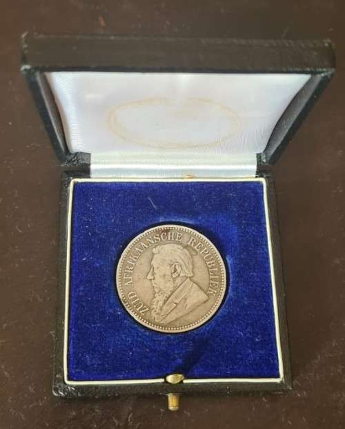 Cased Kruger 2 1/2 Shilling 1896 + Kruger One Penny 1898