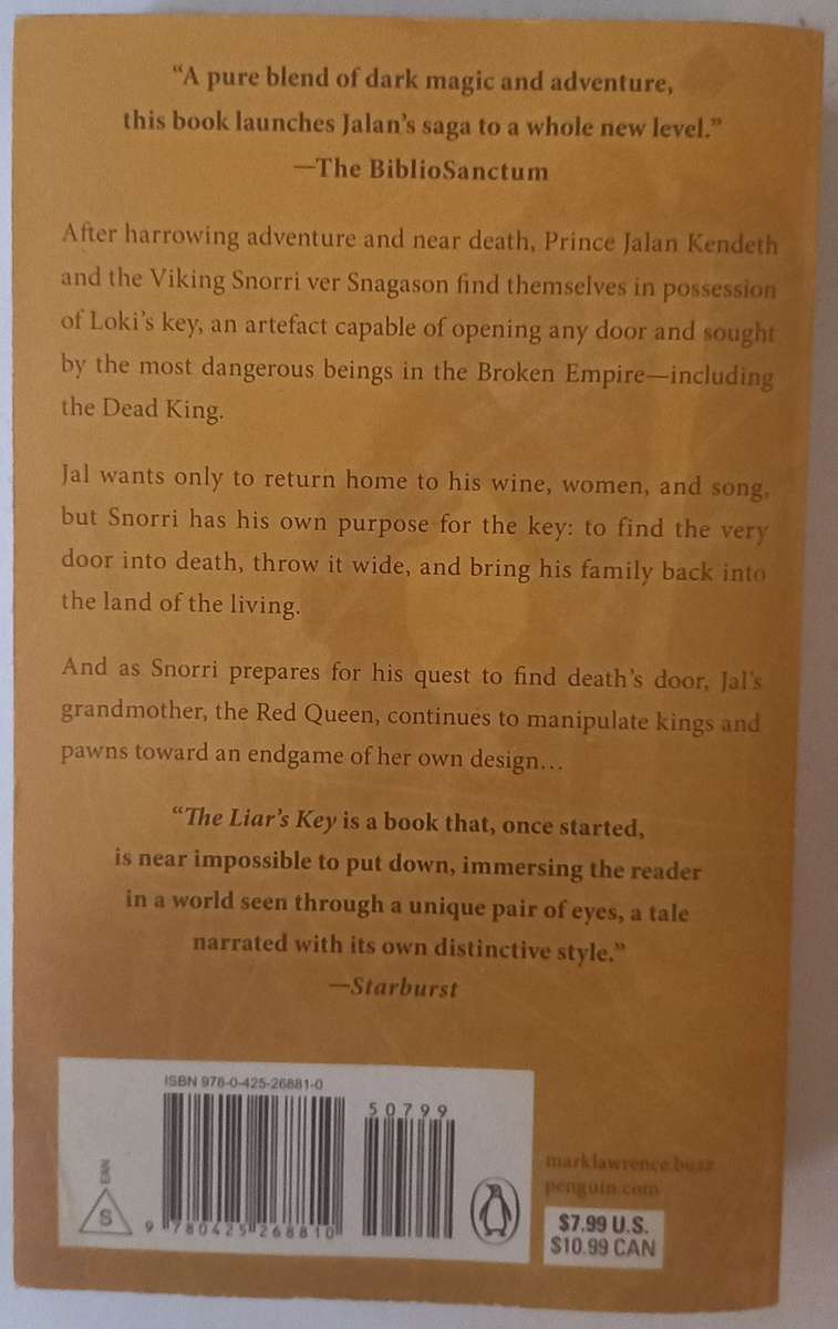 The Liar`s Key by Mark Lawrence. The Red Queen`s War Book 2