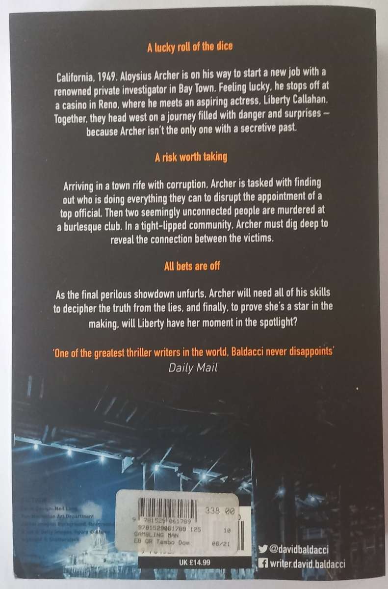 A Gambling Man by David Baldacci. Archer series Book 2