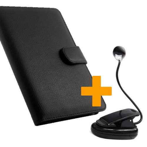 In Stock! Black Flip Case Cover for Amazon Kindle 3 + Clip On Light Option