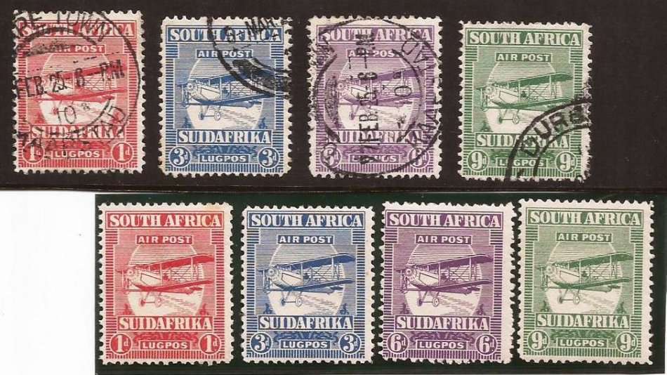 SA UNION - FIRST AIRMAILS - BOTH UMM AND FINE USED SETS !!! BOTH IN ONE AUCTION