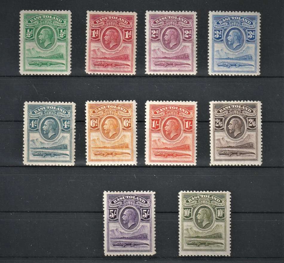 1938 KGV Basutoland set SACC 1-10 MNH - complete set