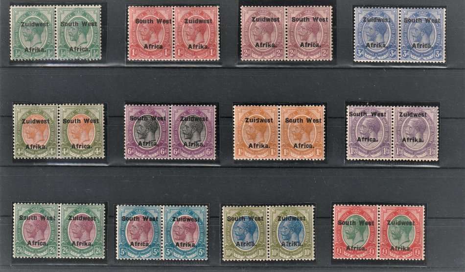 1924 Union KGV set overprinted South West Africa Type 6 complete set of 12 SACC 40-51 - LMM