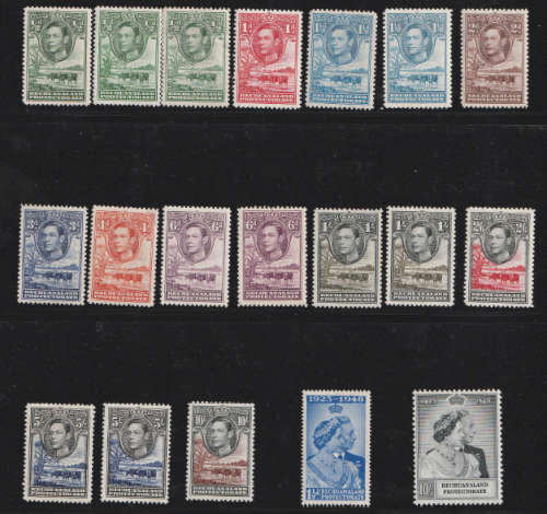 Bechuanaland 1938 defn set incl all shades + Royal Wedding set - MLH