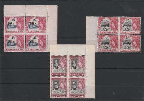 1961 BASUTHOLAND SACC 43-53 SET IN UNMOUNTED MINT BLOCKS OF 4
