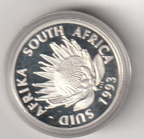 2 Silver coins - SA Protea banking and Candian 5 Dollar