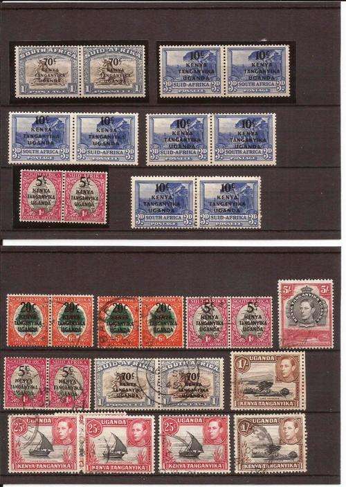 KUT , UNION OVERSTAMP AND KGVI - MINT AND USED ON 2 CARDS