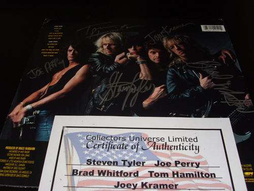 AEROSMITH -PUMP LP --SIGNED BY THE WHOLE BAND-COA -CRAZY LOW START