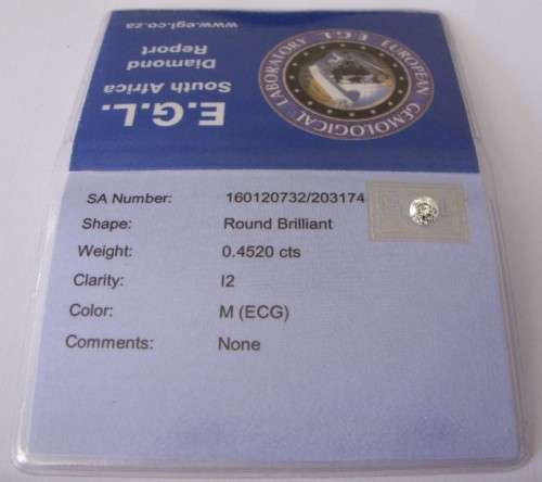 0.4520 Carat Certified Round Brilliant Natural Diamond