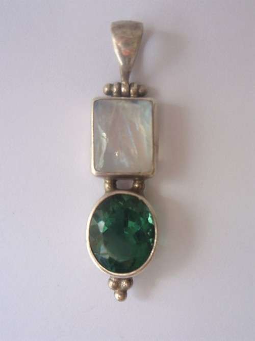 Solid Sterling Silver Opal Pendant